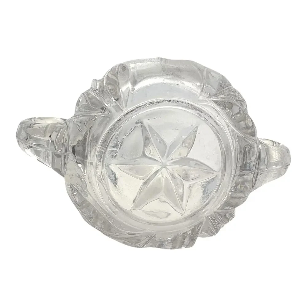 Vintage Tiffin-Franciscan EAPG Clear Cut Open Sugar Bowl Floral Etched‎